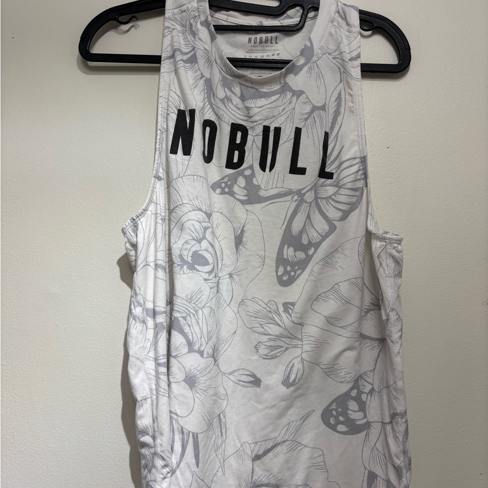 NOBULL White Ruched Sleeveless Muscle Tee